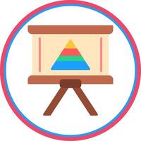 Pyramid Chart Flat Circle Icon vector