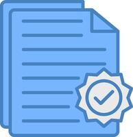 Document Line Filled Blue Icon vector