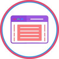 Web Page Flat Circle Icon vector