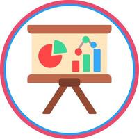 Bar Chart Flat Circle Icon vector