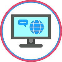 Monitor Flat Circle Icon vector