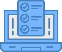Survey Line Filled Blue Icon vector