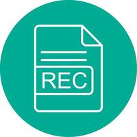 REC File Format Multi Color Circle Icon vector