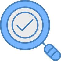 Magnifying Glass Line Filled Blue Icon vector