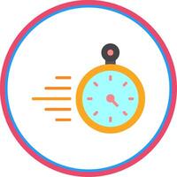 Timer Flat Circle Icon vector