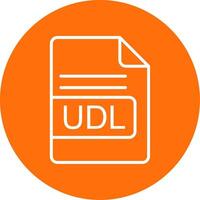 UDL File Format Multi Color Circle Icon vector