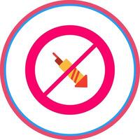 No Firework Flat Circle Icon vector