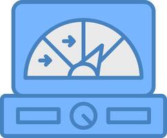 Gauge Line Filled Blue Icon vector