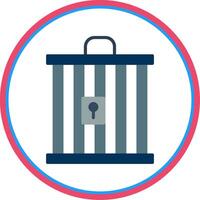 Cage Flat Circle Icon vector