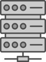 Server Line Filled Greyscale Icon Design vector