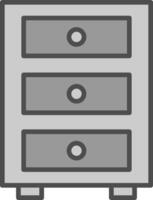 Cabinet Line Filled Greyscale Icon Design vector