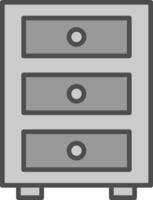 Cabinet Line Filled Greyscale Icon Design vector