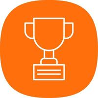 Trophy Line Curve Icon Design vector