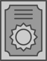 Certificate Line Filled Greyscale Icon Design vector