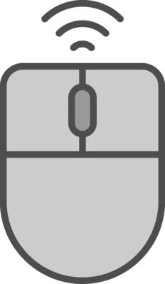 Wireless Mouse Line Filled Greyscale Icon Design