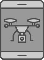 Drone Line Filled Greyscale Icon Design vector