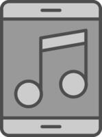 Music Line Filled Greyscale Icon Design vector