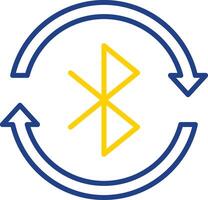 Bluetooth Line Two Colour Icon Design vector