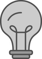 Light Bulb Line Filled Greyscale Icon Design vector