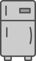 Refrigerator Line Filled Greyscale Icon Design vector