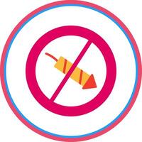 No Firework Flat Circle Icon vector