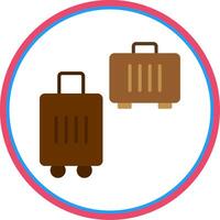 Suitcases Flat Circle Icon vector