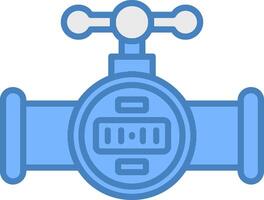 Water Tap Line Filled Blue Icon vector