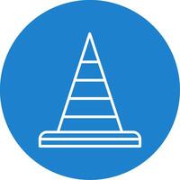 Traffic Cone Multi Color Circle Icon vector