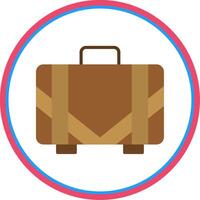 Suitcase Flat Circle Icon vector