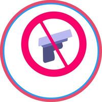 No Gun Flat Circle Icon vector