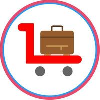 Trolley Flat Circle Icon vector