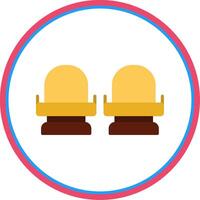 Seats Flat Circle Icon vector