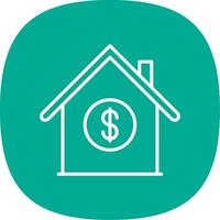 Mortgage Loan Line Curve Icon Design vector