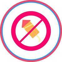 No Firework Flat Circle Icon vector