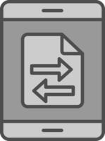 Data Transfer Line Filled Greyscale Icon Design vector