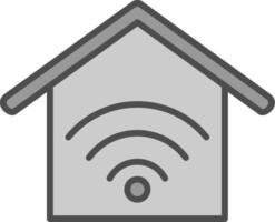 Smart Home Line Filled Greyscale Icon Design vector