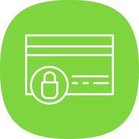 Locked Card Line Curve Icon Design vector
