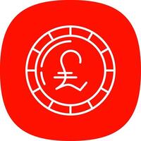 Pound Coin Line Curve Icon Design vector