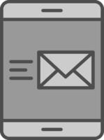 Email Line Filled Greyscale Icon Design vector