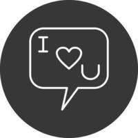 I Love You Line Inverted Icon Design vector