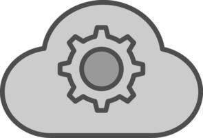 Cloud Settings Line Filled Greyscale Icon Design vector