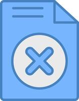 Cancel Line Filled Blue Icon vector