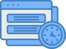 Tasks Line Filled Blue Icon vector