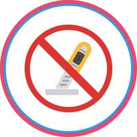 Prohibited Sign Flat Circle Icon vector