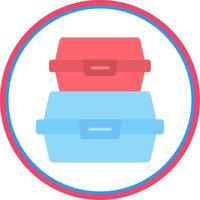 Food Container Flat Circle Icon vector