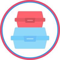 Food Container Flat Circle Icon vector