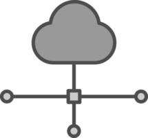 Cloud Connection Line Filled Greyscale Icon Design vector