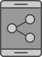 Sharing Line Filled Greyscale Icon Design vector