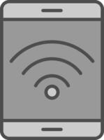 Wifi Line Filled Greyscale Icon Design vector
