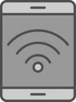 Wifi línea lleno escala de grises icono diseño vector